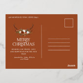 Kerst budget botanisch elegante hert bloem- foi folie feestdagen briefkaart (Achterkant)