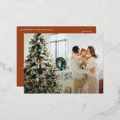 Kerst budget botanisch elegante hert bloem- foi folie feestdagen briefkaart (Voorkant / Achterkant)