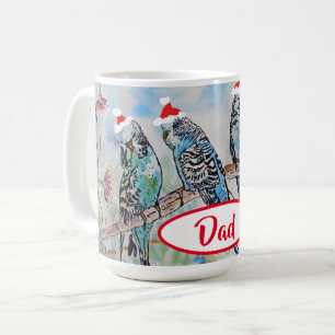 Kerst Budgie Kerstmis Budgies Budgerigar Vogel Vad Koffiemok