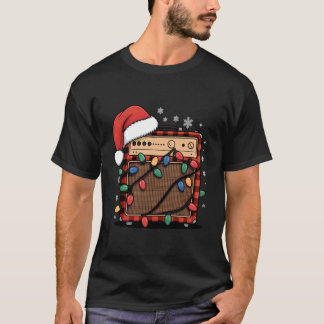 Kerst Buffalo Plaid gitaarversterker met Kerstmann T-shirt