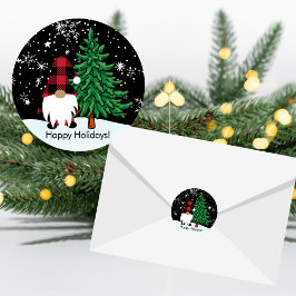Kerst Buffalo Print Gnome Sticker