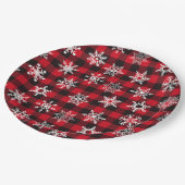 Kerst Buffalo rode sneeuwvlokken plaid patroon Papieren Bordje (Gekanteld)