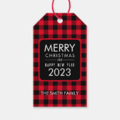 Kerst Buffel Plaid Favor Gift Labels Cadeaulabel (Voorkant)