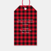 Kerst Buffel Plaid Favor Gift Labels Cadeaulabel (Achterkant)