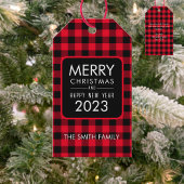 Kerst Buffel Plaid Favor Gift Labels Cadeaulabel