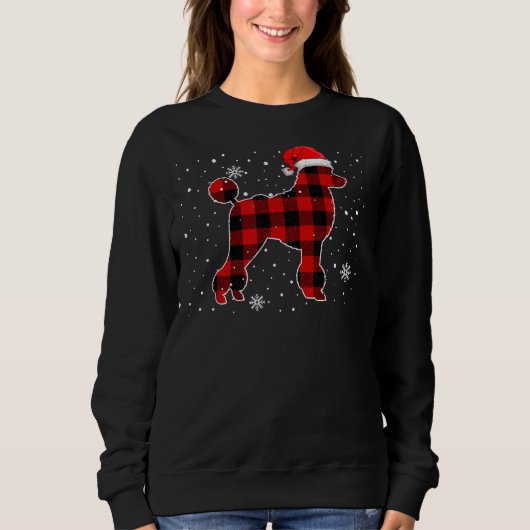 Kerst Buffel Plaid Hond Kerstmis Poodle Pa Trui (Voorkant)