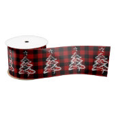 Kerst Buffel Plaid Rood Zwart Checks Gingham Satijnen Lint (Spoel)
