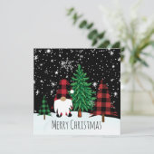 Kerst Buffel Print Gnome Kerst Kaart (Staand voorkant)