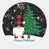 Kerst Buffel Print Gnome Sticker (Voorkant)