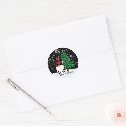 Kerst Buffel Print Gnome Sticker (Envelop)