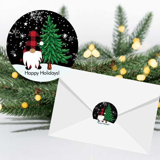 Kerst Buffel Print Gnome Sticker