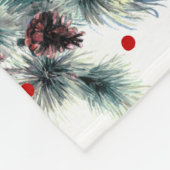 Kerst Bull-finch & Evergreens Patroon Fleece Deken (Hoek)