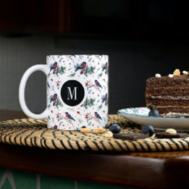 Kerst Bull-finch & rode bessen Patroon Mok