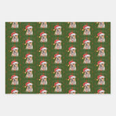 Kerst Bulldog Patroon Wrapping Papieren Bladen Inpakpapier Vel (Voorkant 3)