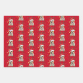 Kerst Bulldog Patroon Wrapping Papieren Bladen Inpakpapier Vel (Voorkant 2)