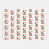 Kerst Bulldog Patroon Wrapping Papieren Bladen Inpakpapier Vel (Voorkant)