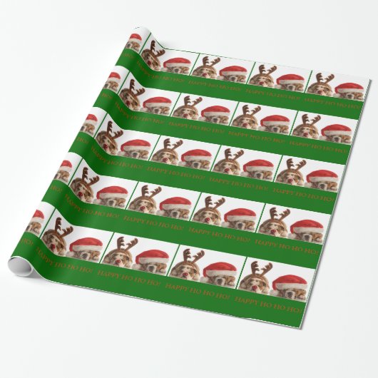 KERST BULLDOG VAKANTIE INPAKPAPIER (Uitgerold)