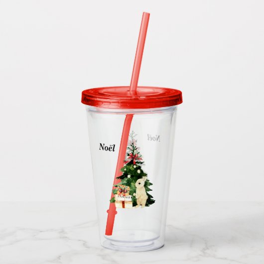 Kerst Bunny Acryl Tumbler Acryl Drinkbeker (Achterkant)