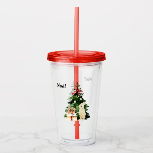 Kerst Bunny Acryl Tumbler Drinkbeker (Voorkant)