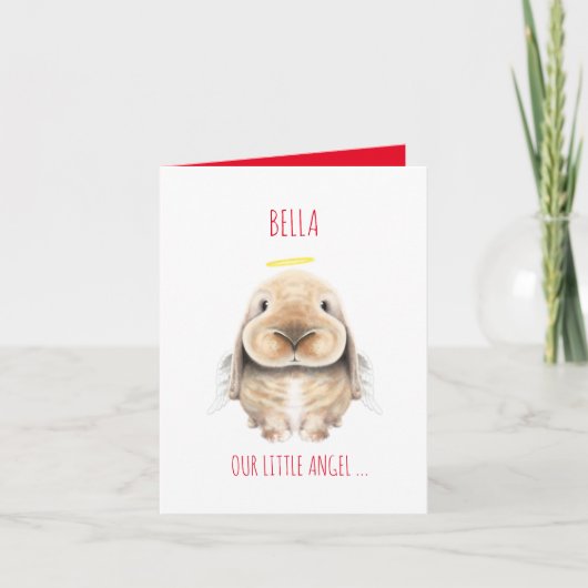 Kerst Bunny Angel, gepersonaliseerde kerst Kaart (Voorkant)