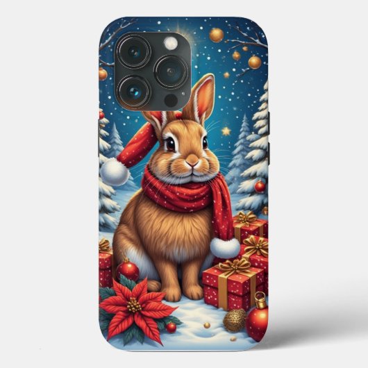Kerst Bunny Konijn iPhone / iPad case (Achterkant)