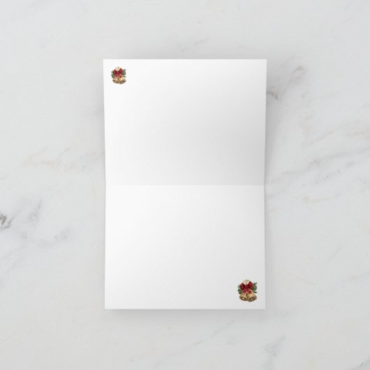 kerst Bunny Rabbit Sleigh Topiary Feestdagen Kaart (Binnen)