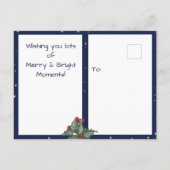 Kerst Bunny Rabbits Snowy Holly Berry Vakantie Feestdagenkaart (Achterkant)