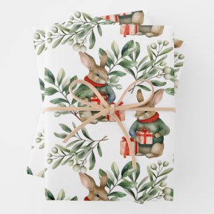 Kerst Bunny Wrapping Papier Inpakpapier Vel