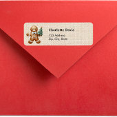 Kerst burlap beige peperkoek retouradres etiket