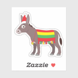 Kerst Burro Cartoon Sticker