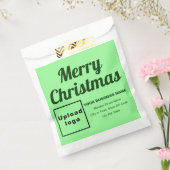 Kerst Business Light Green-achtergrond Bedankzakje (Gezegeld)