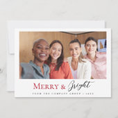 Kerst Business Team Foto Vrolijk en helder Feestdagenkaart (Voorkant)