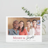 Kerst Business Team Foto Vrolijk en helder Feestdagenkaart (Staand voorkant)