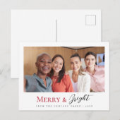 Kerst Business Team Foto Vrolijk en helder Feestdagenkaart (Voorkant / Achterkant)