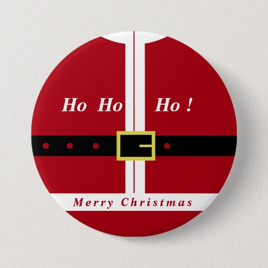 Kerst Button Gift met Funny Santa Design (Voorkant)