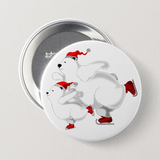 Kerst Button Gift met Happy Beren Familie (Voorkant /achterkant)