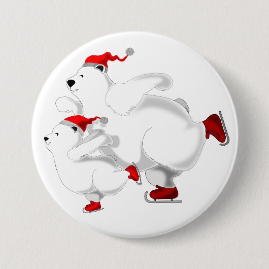 Kerst Button Gift met Happy Beren Familie (Voorkant)