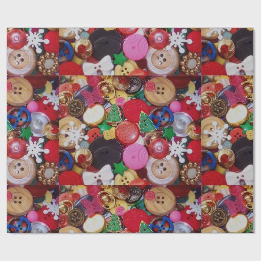 Kerst Button inpakpapier (Vlak)