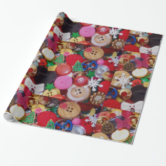 Kerst Button inpakpapier