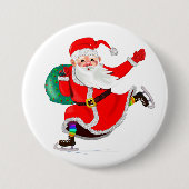 Kerst Button Santa met Cadeaus (Voorkant)
