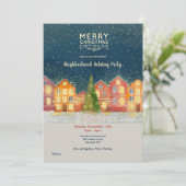 Kerst Buurt Party Uitnodiging (Staand voorkant)