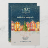 Kerst Buurt Party Uitnodiging (Voorkant / Achterkant)