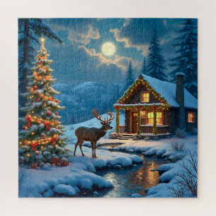 Kerst Cabin Puzzel Legpuzzel