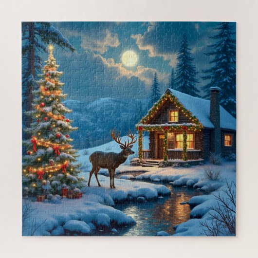 Kerst Cabin Puzzel Legpuzzel (Verticaal)