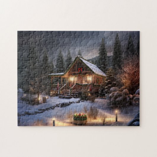 Kerst Cabine Kerstpuzzel Vakantie Gift Idee Legpuzzel (Horizontaal)