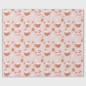 Kerst Cacao Cups & Gingerbread Cookies Cadeaupapier (Vlak)