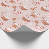 Kerst Cacao Cups & Gingerbread Cookies Cadeaupapier (Hoek)