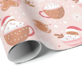 Kerst Cacao Cups & Gingerbread Cookies Cadeaupapier (Rol Hoek)
