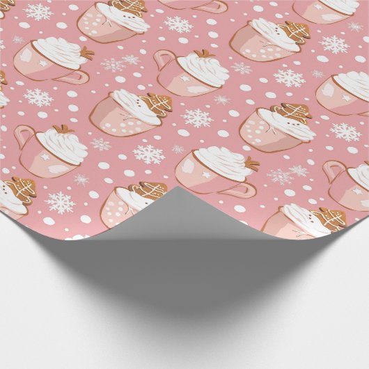 Kerst Cacao Cups & Gingerbread Cookies Cadeaupapier (Hoek)