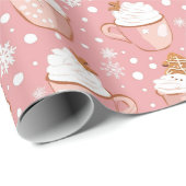 Kerst Cacao Cups & Gingerbread Cookies Cadeaupapier (Rol Hoek)